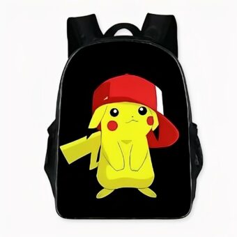 Zaino Pikachu nero con immagine di Pikachu. Di buona qualità e molto alla moda.