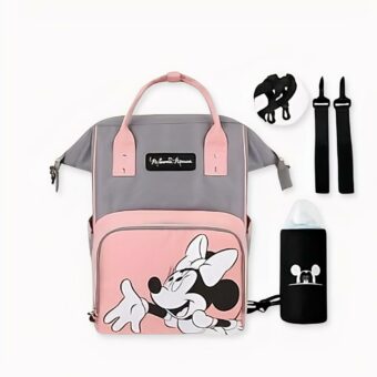 Zaino per bambini Disney Mickey - Rosa - Borsa per il cambio del pannolino. Di buona qualità e molto alla moda.