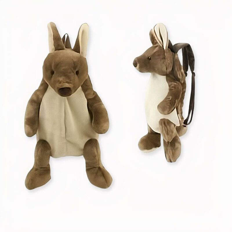 Zaino per bambini, coniglio di peluche, marrone. Di buona qualità e molto trendy.