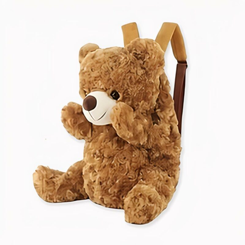 Zaino per bambini con orsetto marrone. Di buona qualità e molto alla moda.