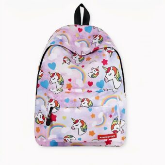 Zaino rosa con unicorno e arcobaleno e altri colori disponibili