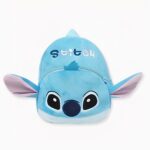 Zaino in peluche blu di Stitch. Di buona qualità e molto morbido.