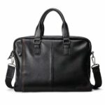 Cartella da uomo, in pelle nera - Borsetta Briefcase