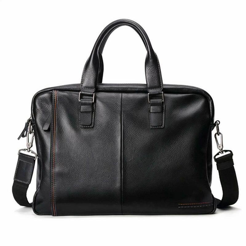 Cartella da uomo, in pelle nera - Borsetta Briefcase