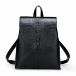 Zaino elegante da donna iridescente - Nero - Borsa a zaino