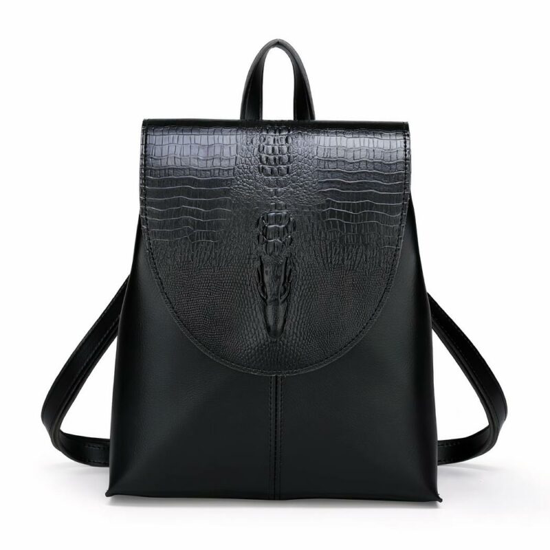 Zaino elegante da donna iridescente - Nero - Borsa a zaino