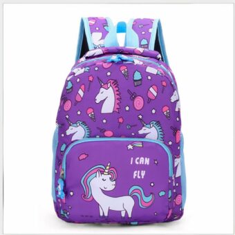 Zaino per bambini con stampa di unicorno colorato - Viola - Zaino per la scuola Zaino per la scuola