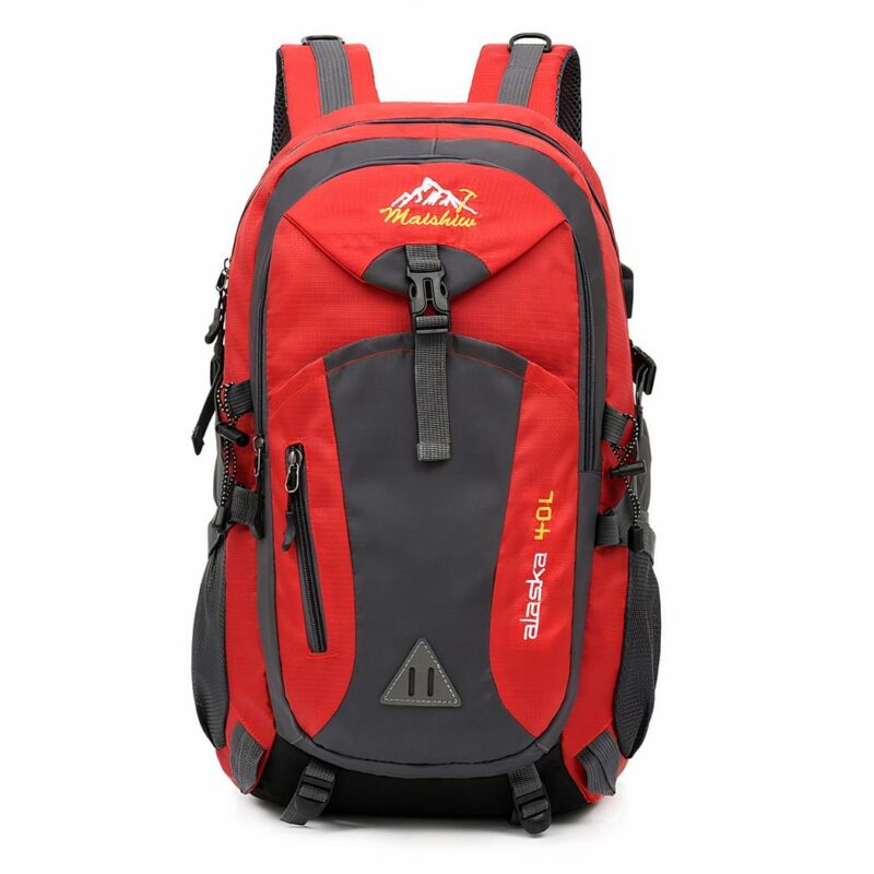 Zaino da trekking con porta USB - Rosso - Zaino Zaino da trekking