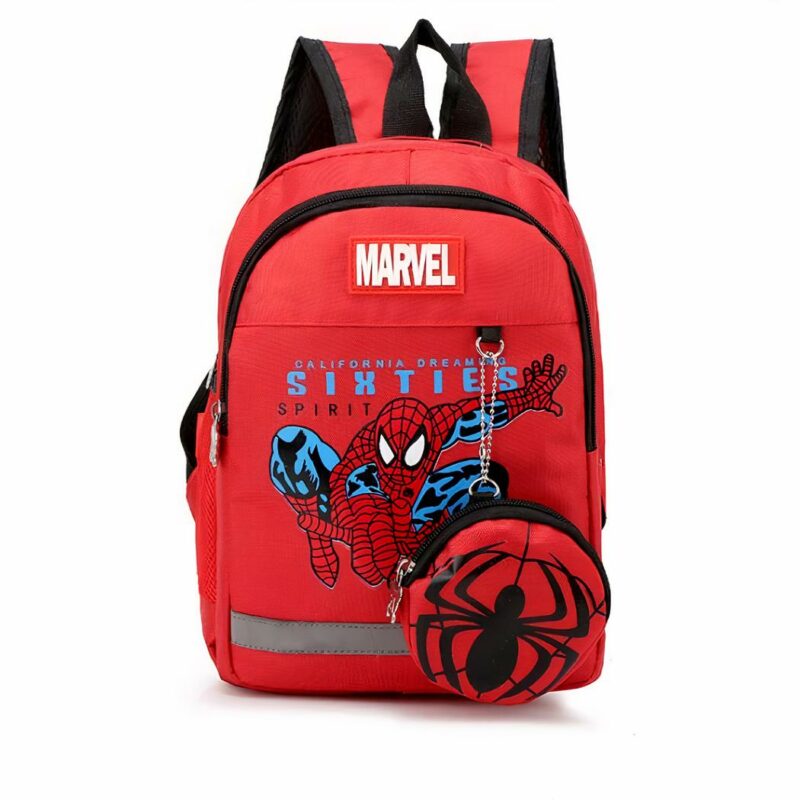 Zaino Spiderman in denim - Rosso - Zaino per bambini Zaino per la scuola