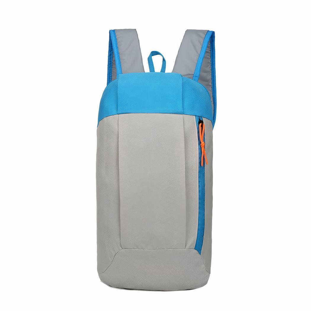 Zaino da donna ultraleggero in grigio e blu con sfondo bianco