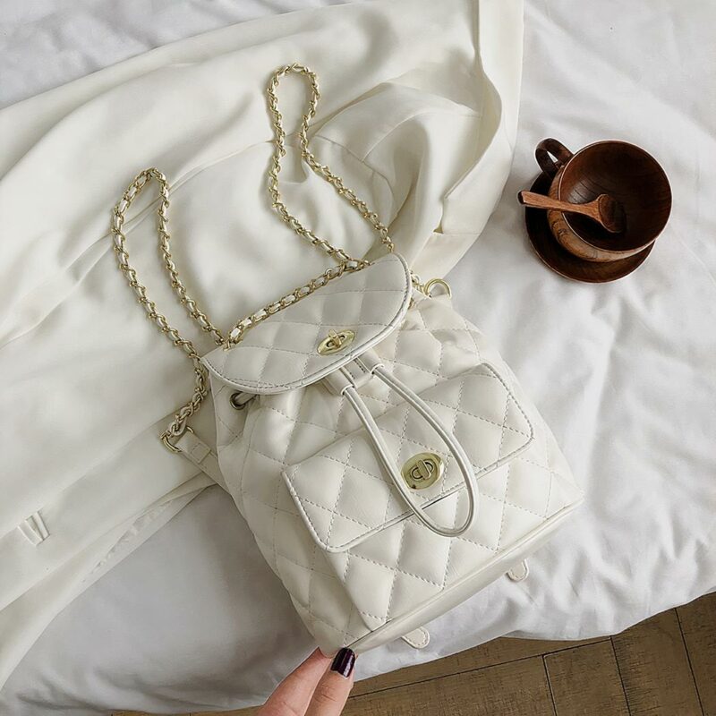 Zaino piccolo trapuntato da donna - Bianco - Zaino a mano