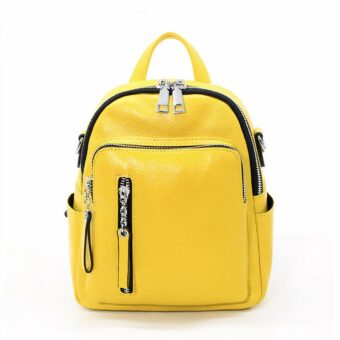Zaino piccolo in pelle - Giallo - Zaino a mano