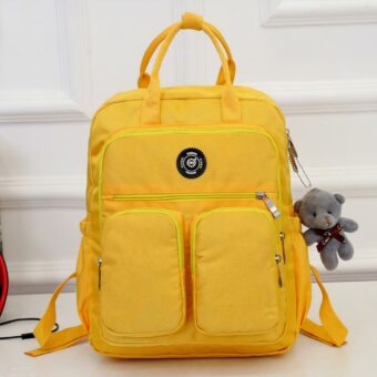 Zaino da donna in nylon - Giallo - Borsa Zaino