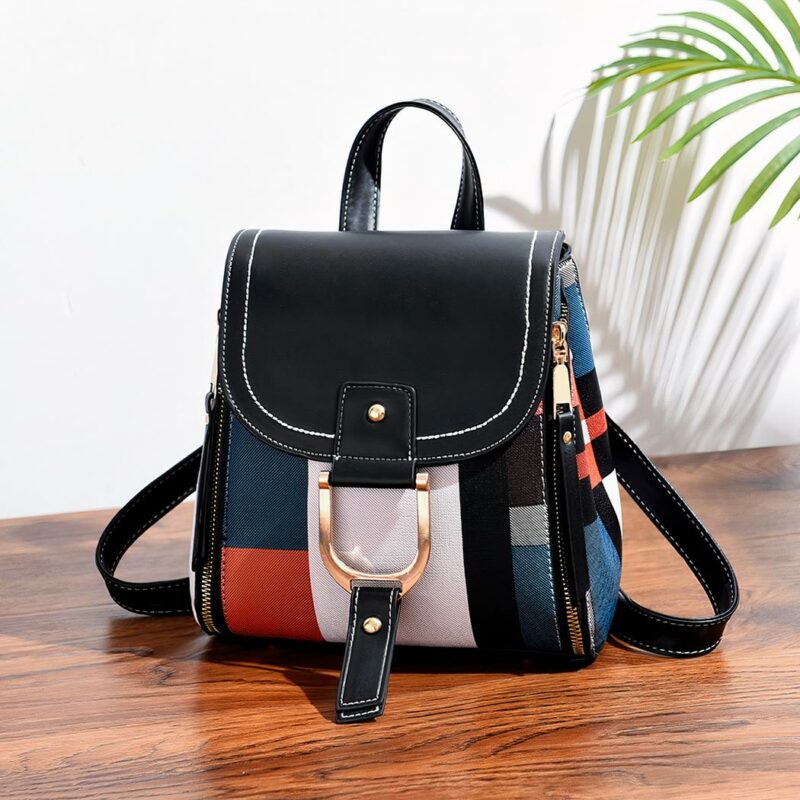 Zaino vintage multicolore - Nero - Borsa a tracolla Handbag