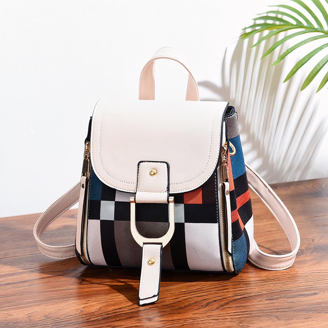 Zaino vintage multicolore - Bianco - Borse