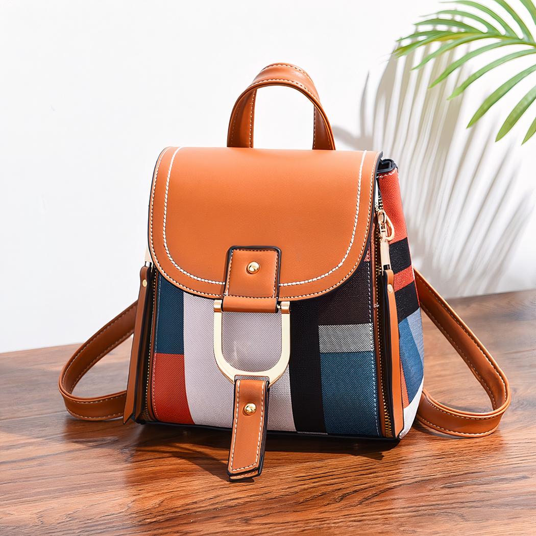Zaino vintage multicolore - Marrone - Borsa Donna