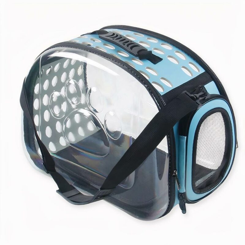 Questa borsa trasparente per cani e gatti è la soluzione ideale per portare a spasso il suo cane o gatto. Grazie ai suoi lati trasparenti, il suo compagno potrà vedere il mondo esterno durante la passeggiata. I numerosi fori aiuteranno il suo animale a respirare facilmente all'interno della borsa.
