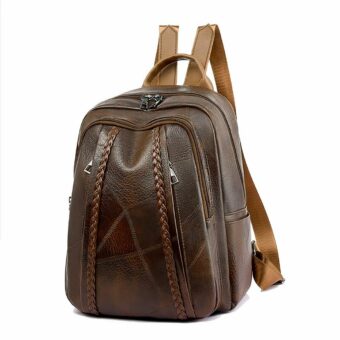 Zaino donna vintage in pelle PU - Khaki - Borsa in pelle