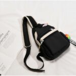 Piccolo zaino da donna in nylon - Nero - Borsa messenger
