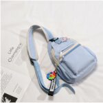 Zaino piccolo in nylon da donna - Blu - Borsa a mano
