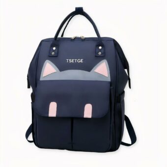 Una borsa fasciatoio elegante e originale con un motivo di gatti per le mamme che viaggiano molto con il loro bambino. Questo zaino le permetterà di trasportare le cose del suo piccolo senza occupare troppo spazio o compromettere il suo look.
