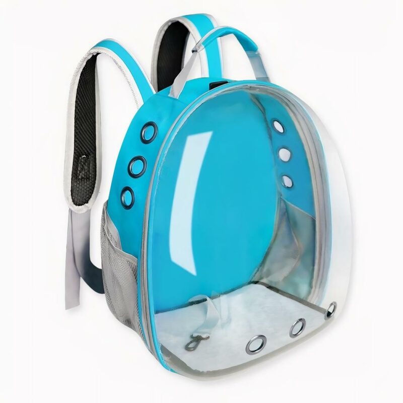 IMG_Sac_ý _dos_capsule_spatiale_transparente_pour_chat_1F Con il suo look da bolla spaziale e i suoi colori vivaci, il nostro nuovo zaino a capsula spaziale trasparente per gatti renderà più piacevole ogni viaggio che farà con la sua piccola palla di pelo. Inoltre, sarete sicuri di non passare inosservati!