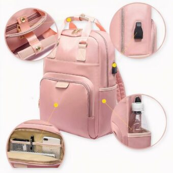 Lo zaino ideale per le donne o le ragazze che amano passeggiare in città. Questo grazioso zaino da donna in stile urbano la farà apparire cool e alla moda. La sua grande capacità consente di trasportare facilmente tutte le sue cose. Laptop, smartphone, occhiali... tutto troverà posto in questo zaino alla moda, che è anche pratico per viaggiare.