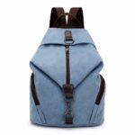 Zaino preppy da donna - Blu cielo - Zaino scolastico Zaino