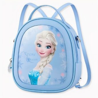 Zaino piccolo della Regina delle Nevi per le ragazze Blu. Borsetta Elsa, di buona qualità e molto pratica.