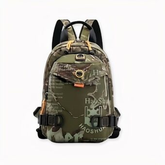 Zaino da uomo compatto ed elegante - Verde militare - Borsa a tracolla Borsa