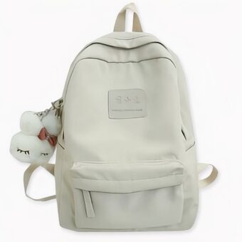Zaino in nylon impermeabile per gli adolescenti - Bianco - Borsa Zaino