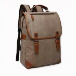 Zaino in tela vintage da uomo - Grigio - Zaino per laptop Zaino per la scuola