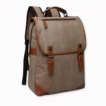 Zaino in tela vintage da uomo - Grigio - Zaino per laptop Zaino per la scuola