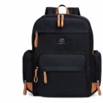 Borsa da viaggio per bambini di grande capacità - Nero - Couche Alexia Land Zaino fasciatoio di grande capacità per la cura del bambino Design aperto e tessuto impermeabile (grigio-bianco)