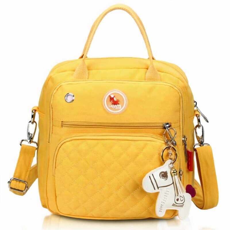 Borsa per pannolini in tela per mamme - Giallo - Borsa a mano per pannolini