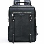 Borsa grande in pelle per computer portatili - Nero - Zaino per computer portatili Zaino