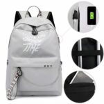 Zaino da donna con motivi luminosi - Grigio - Zaino scolastico Zaino