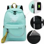 Zaino da donna con motivi luminosi - Blu - Zaino scolastico Zaino
