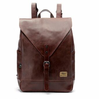 Zaino elegante da donna in pelle - Marrone - Zaino Zaino scuola