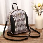 Mini zaino da donna a scacchi - Nero - Borsa Zaino
