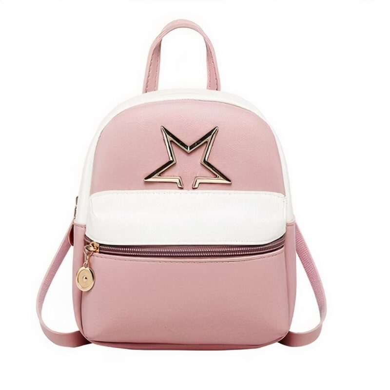Mini zaino da donna in pelle PU - Rosa - Zaino zaino zaino
