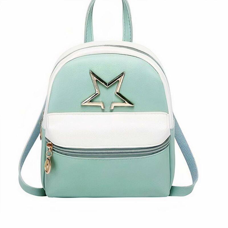 Mini zaino da donna in pelle PU - Verde - Prodotto borsa