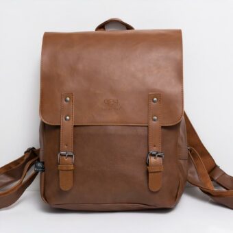 Zaino compatto in pelle PU - Arancione - Borsa tote vegana