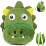 Zaino con animali di peluche per bambini - Verde - Zaino scuola Borsa