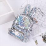 Zaino glitterato con orecchie da coniglietto - Argento - Zaino per bambini Prodotto