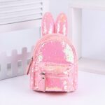 Zaino glitterato con orecchie da coniglietto - Rosa - Borsa a mano