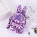 Zaino con paillettes e orecchie da coniglio - Viola - Design del prodotto
