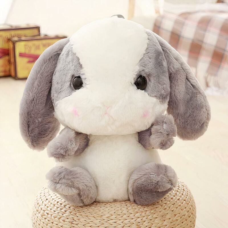 Zaino da bambina in peluche coniglio - Grigio - Animale in peluche coniglio