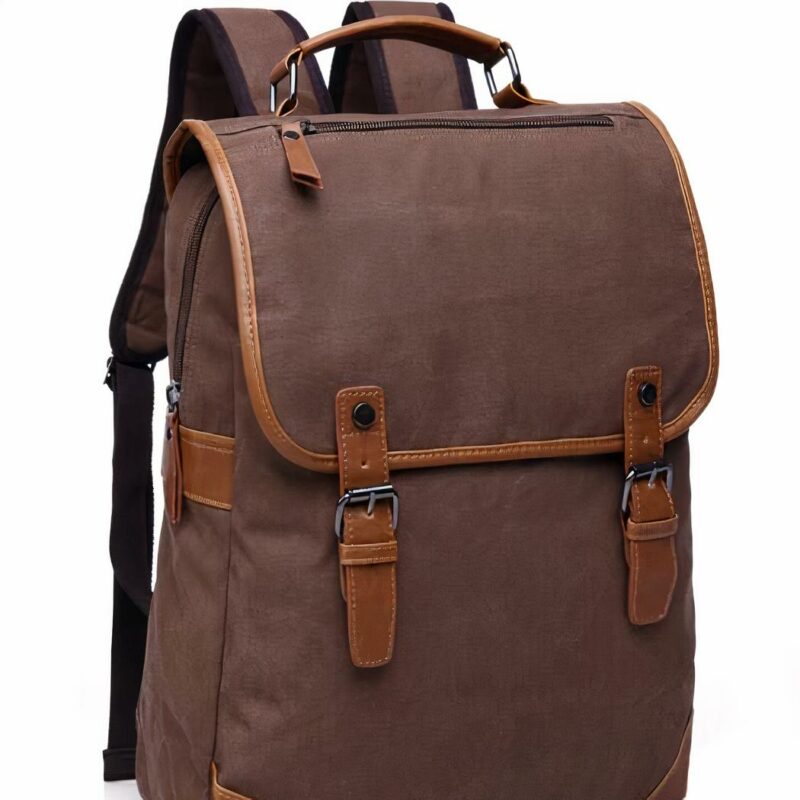 Zaino da uomo in tela vintage - Marrone - Zaino Zaino per computer portatile
