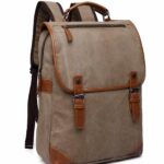 Zaino in tela vintage da uomo - Grigio - Zaino per laptop Zaino per la scuola